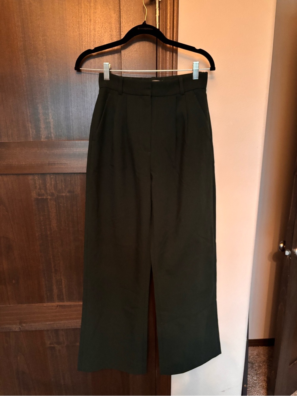 Abercrombie & Fitch Olive Green Wide-Leg Trousers